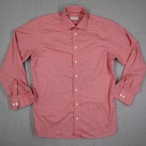 Eton Contemporary Fit Dress Shirt Mens 15.75 40 Red White Micro Houndstooth